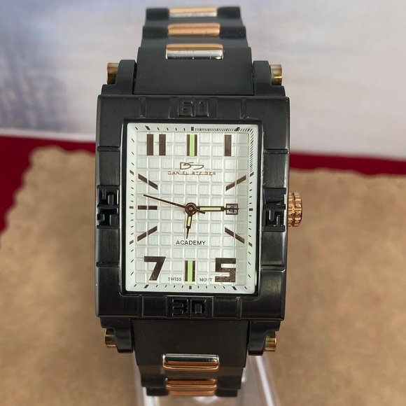 Stunning Watch by Designer Daniel Steiger Black with 18 Karat Rose Gold - Picture 2 of 8